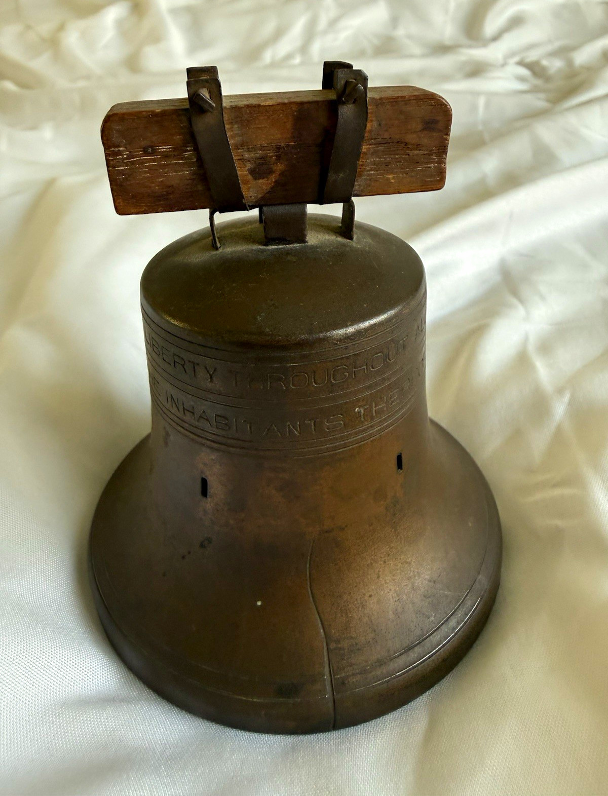 The Banners & Co System Co Early 20th C Hanging Metal & Wood Antique Bell The Banners & Co System Co Early 20th C Hanging Metal & Wood Antique Bell