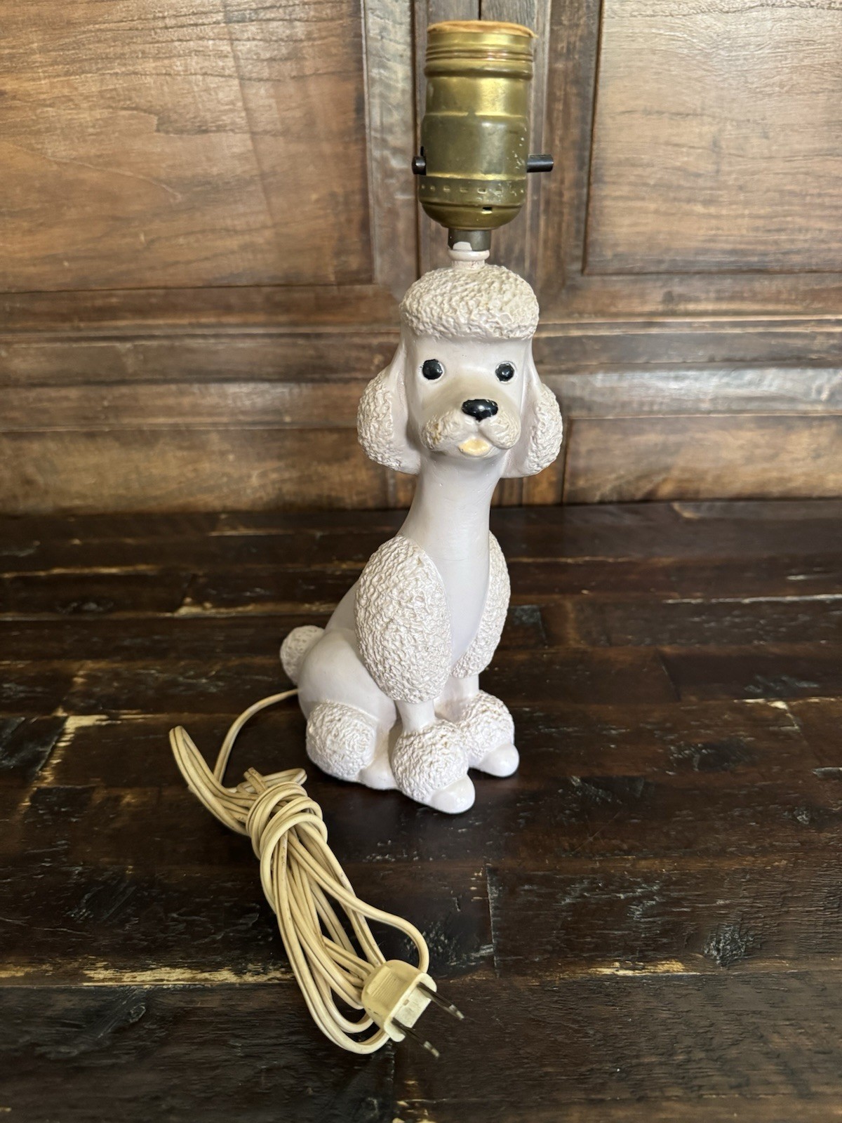 Vintage Mid Century 1956 Grey POODLE LAMP CHALKWARE by Flair TESTED WORKS Vintage Mid Century 1956 Grey POODLE LAMP CHALKWARE by Flair TESTED WORKS