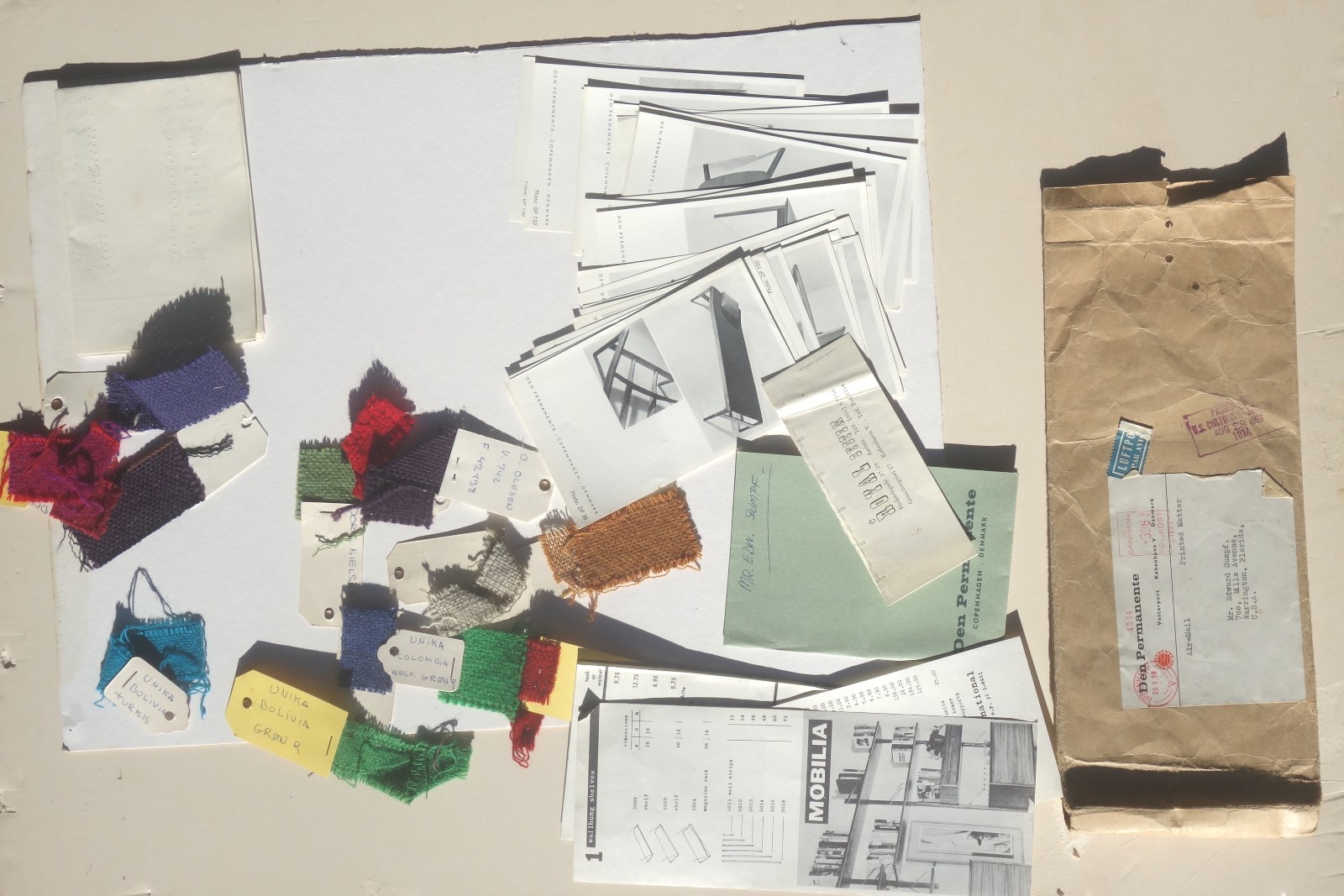 Vintage 1960s Lot Den Permanente Furniture Mail Order Fabric Samples Price List