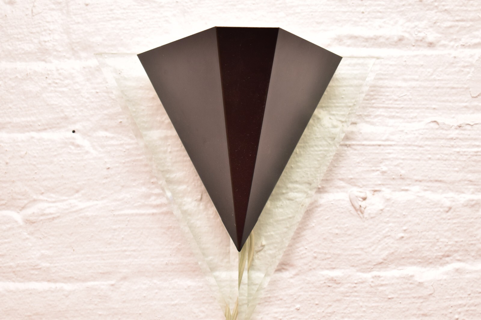 Honsel Post Modern Art Deco Memphis style Lucite Wall Sconce Pyramid Light VTG Honsel Post Modern Art Deco Memphis style Lucite Wall Sconce Pyramid Light VTG