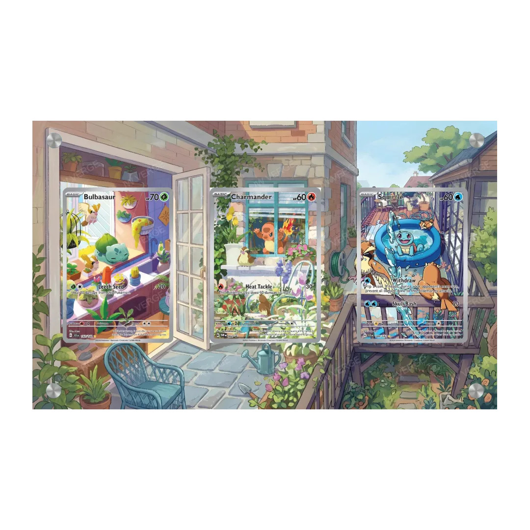 Bulbasaur & Charmander & Squirtle - Exclusive Pokémon Extended Artwork Displa...