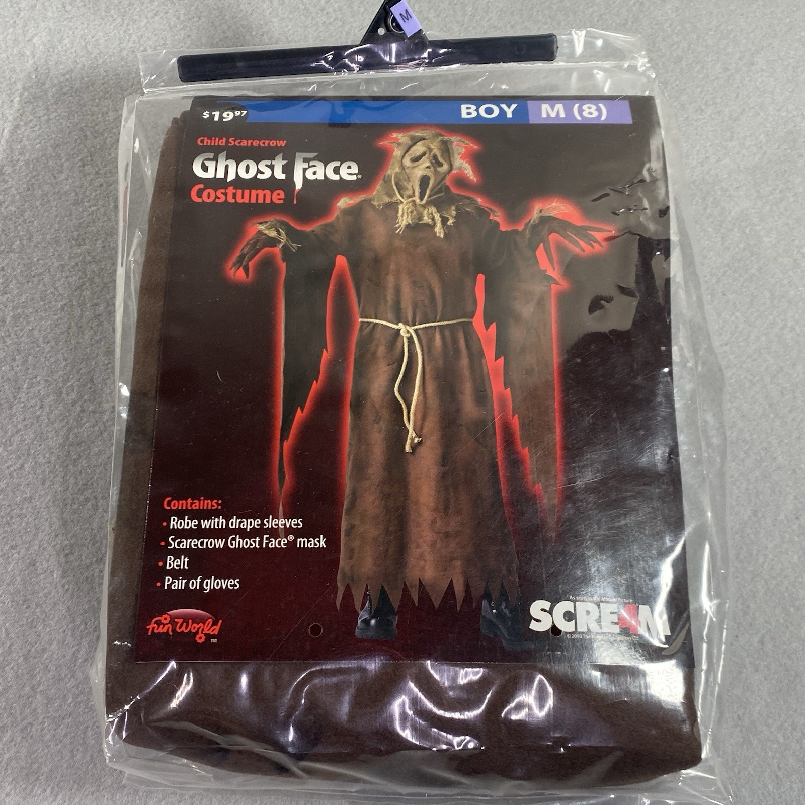 Youth M (8) Ghostface Scarecrow Burlap Mask Scream 4 Halloween Costume