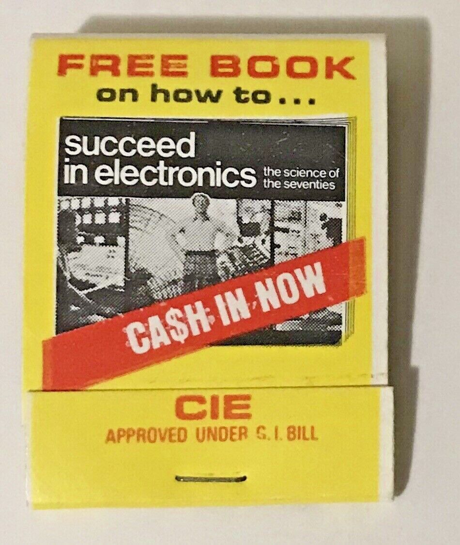 1970s Succeed In Electronics Mail-In Coupon Matchbook Approved Under the GI Bill