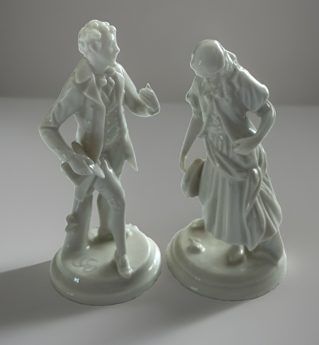 Vintage Rosenthal Porcelain Figurine Pair H833 H835 White US Zone Selb Germany Vintage Rosenthal Porcelain Figurine Pair H833 H835 White US Zone Selb Germany