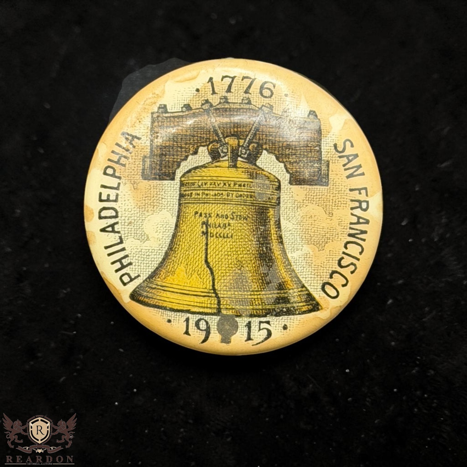 Antique 1915 Liberty Bell Pinback Button Philadelphia San Francisco Souvenir Antique 1915 Liberty Bell Pinback Button Philadelphia San Francisco Souvenir