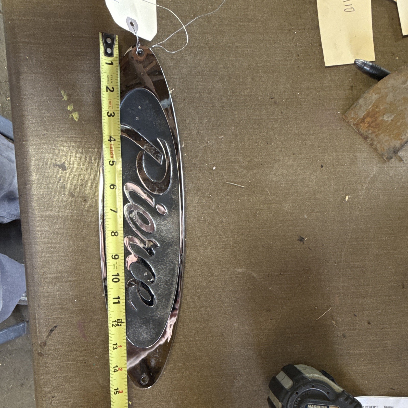 Pierce Chrome Finish Oval Vehicle Emblem Badge Approx 15 inches long Pierce Chrome Finish Oval Vehicle Emblem Badge Approx 15 inches long