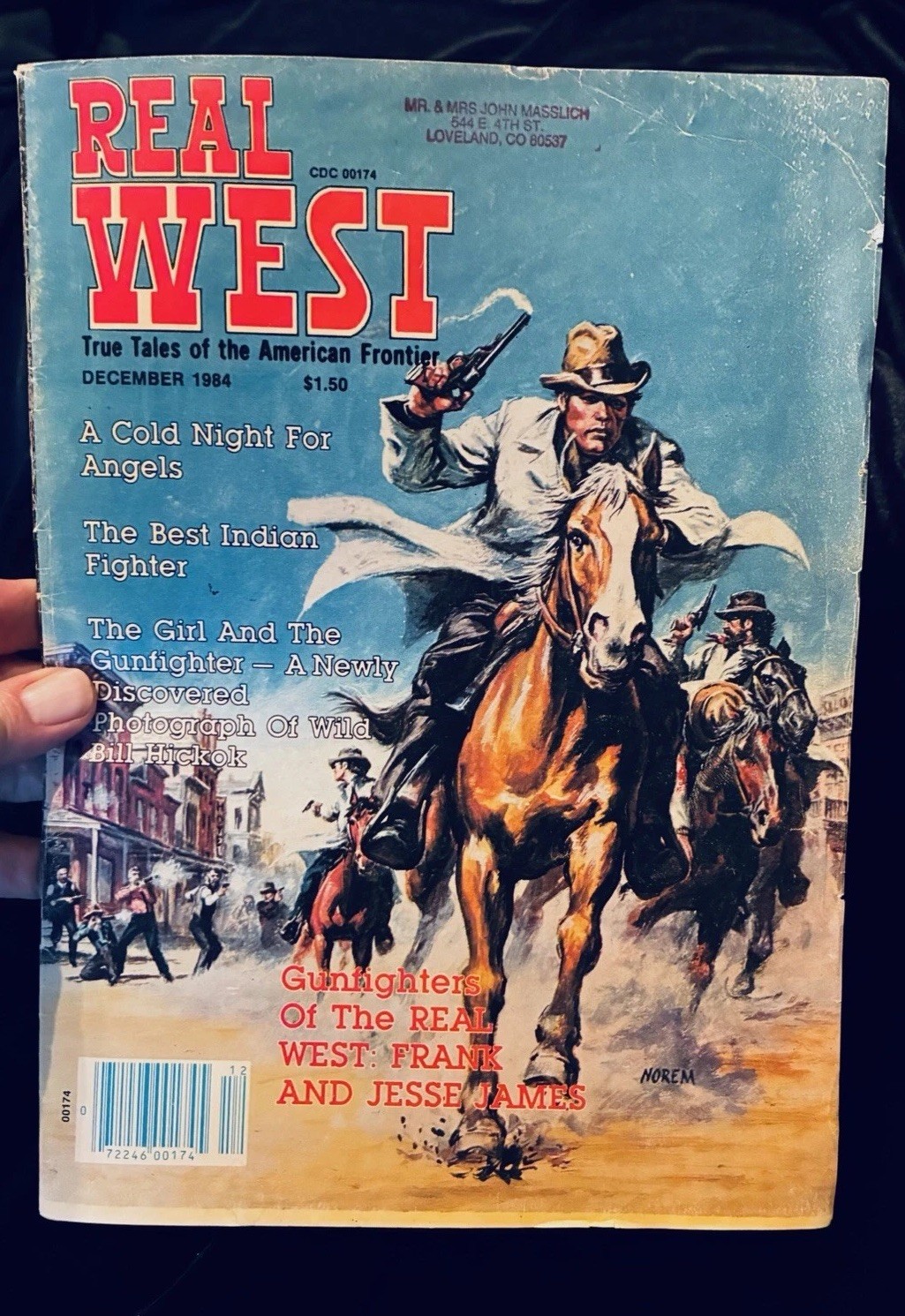 REAL WEST Magazine DECEMBER 1984 BEAUTIFUL ART COVER BY ARTIST EARL NOREM