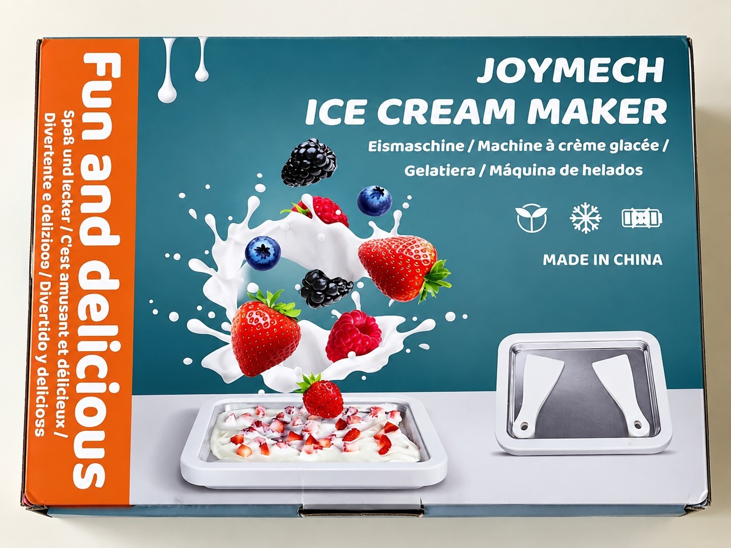 JoyMech Instant Ice Cream Maker Rolled Ice Cream Frozen Yogurt Sorbet NEW