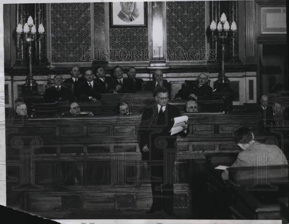 1933 Press Photo Milo Reno Natl. head of Farm strike addressed Governors