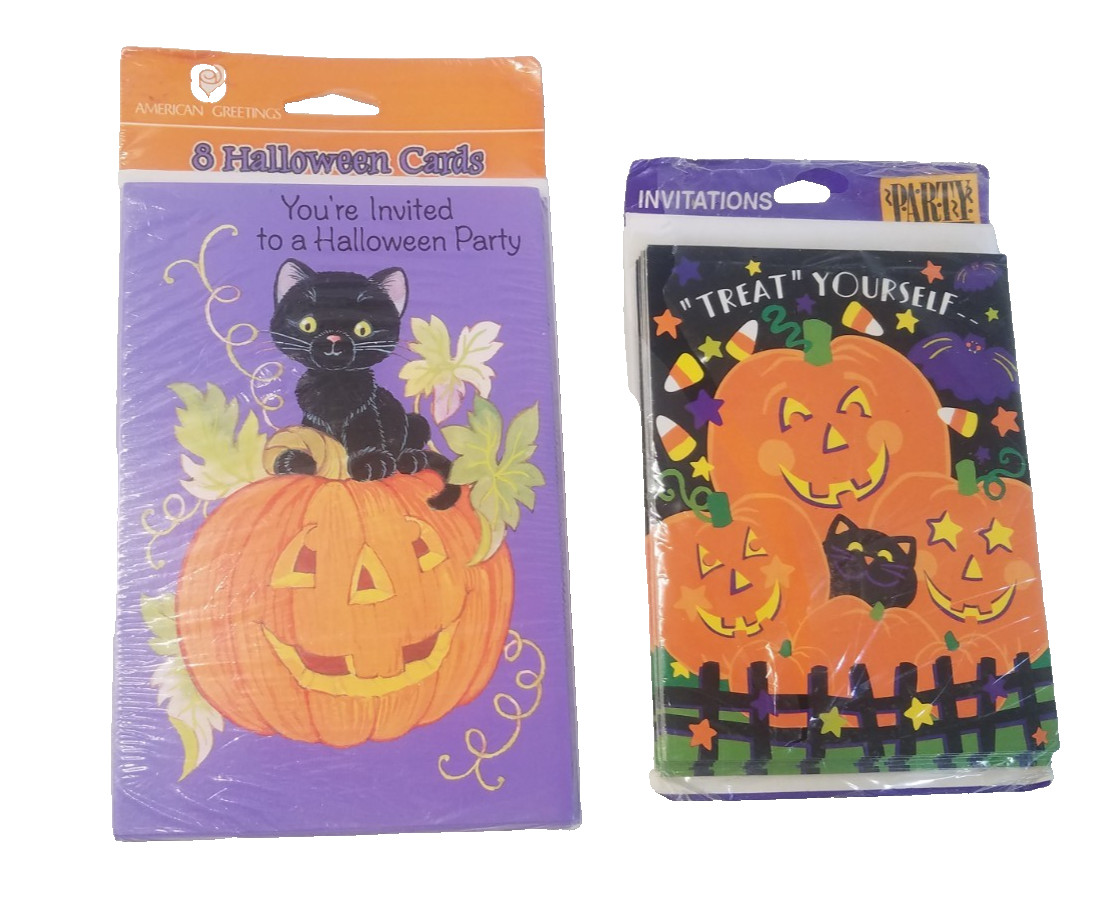 Lot of 2 Pkgs Vintage Halloween Party Invites Hallmark American Greetings 5474 Lot of 2 Pkgs Vintage Halloween Party Invites Hallmark American Greetings 5474