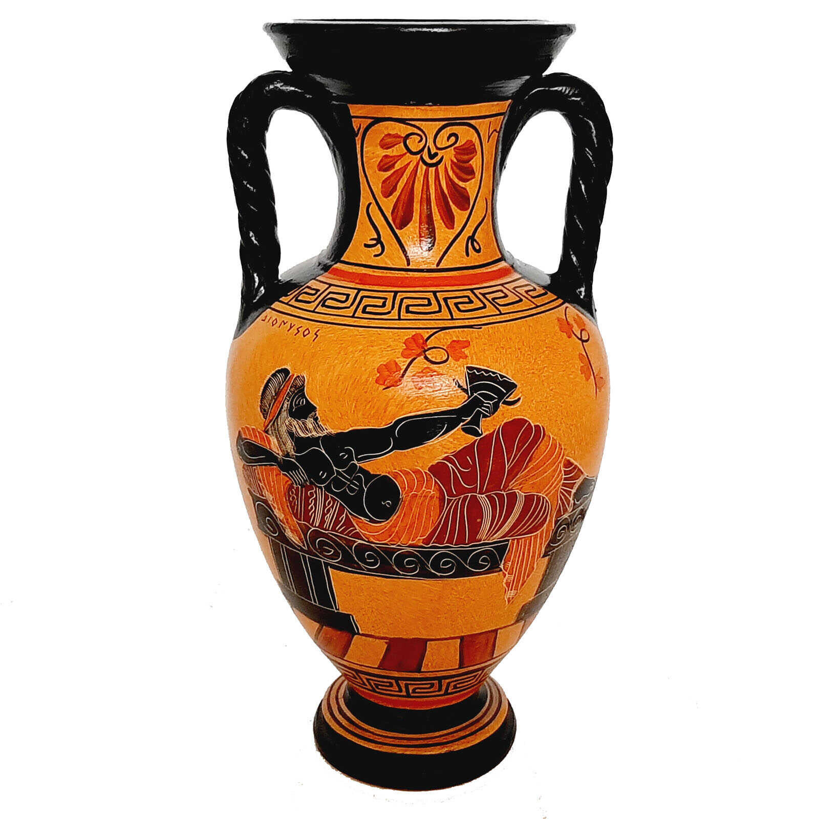 Greek Pottery Vase Amphora,Showing Goddess Aphrodite and God Dionysus Greek Pottery Vase Amphora,Showing Goddess Aphrodite and God Dionysus