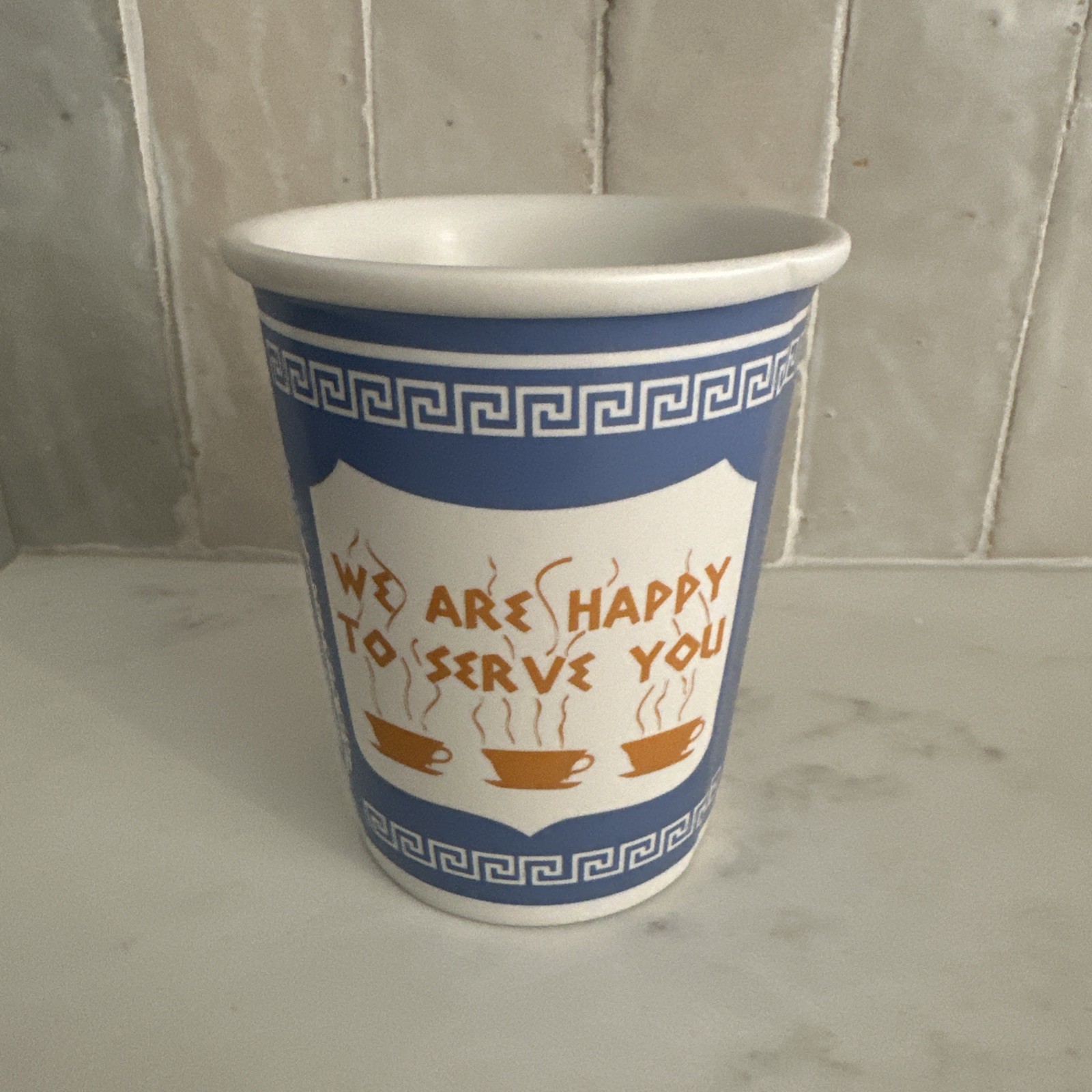 Solo We Are Happy To Serve You Ceramic Cup New York City Greek ExceptionLab NEW Solo We Are Happy To Serve You Ceramic Cup New York City Greek ExceptionLab NEW