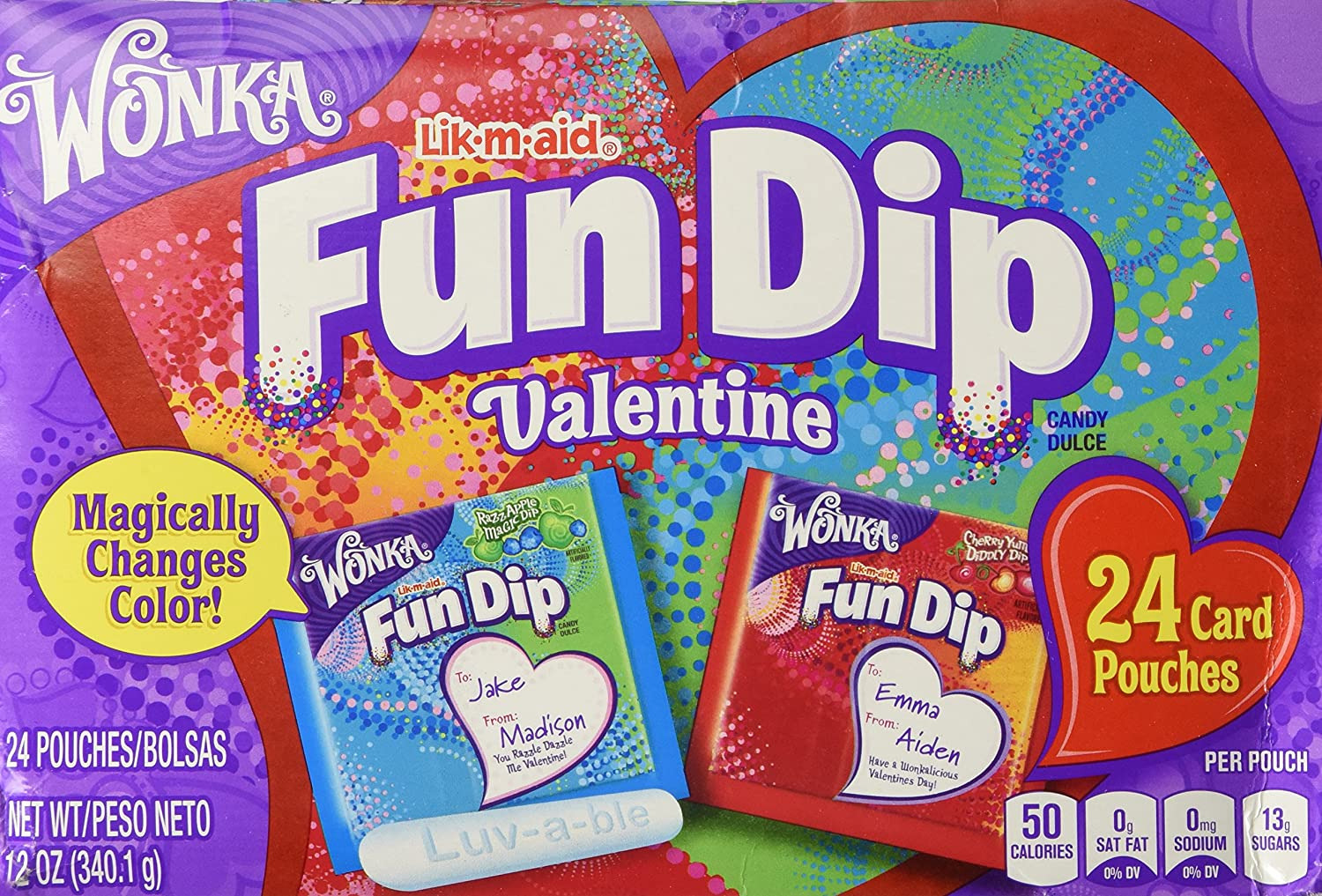 Fun Dip Valentine Card & Candy Kit 24 Count