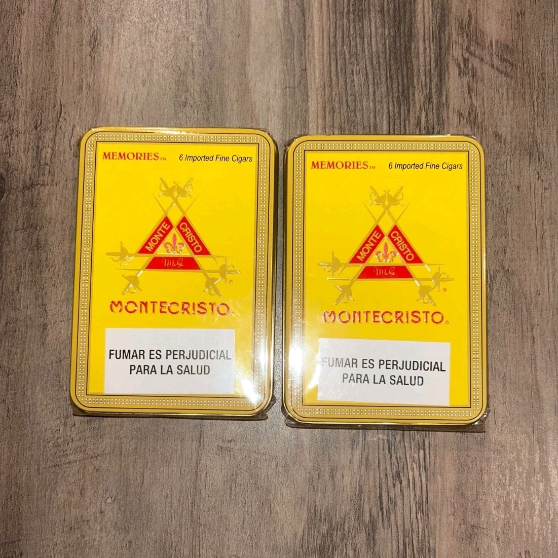 Montecristo Memories 6 Imported Fine Cigars Collectible Cigar Tins - Lot of 2 Montecristo Memories 6 Imported Fine Cigars Collectible Cigar Tins - Lot of 2