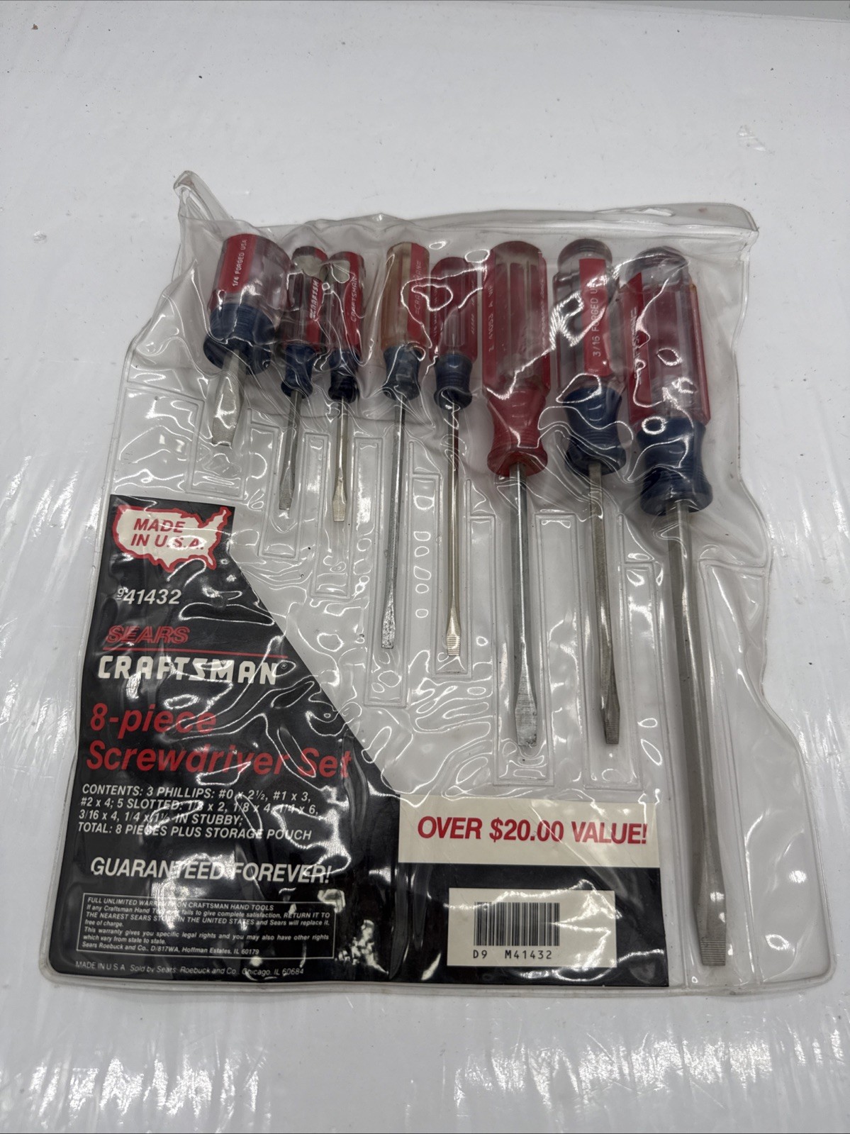 (J) VINTAGE NOS CRAFTSMAN 41432 8pc SCREWDRIVER SET - MINT - MADE IN USA (J) VINTAGE NOS CRAFTSMAN 41432 8pc SCREWDRIVER SET - MINT - MADE IN USA