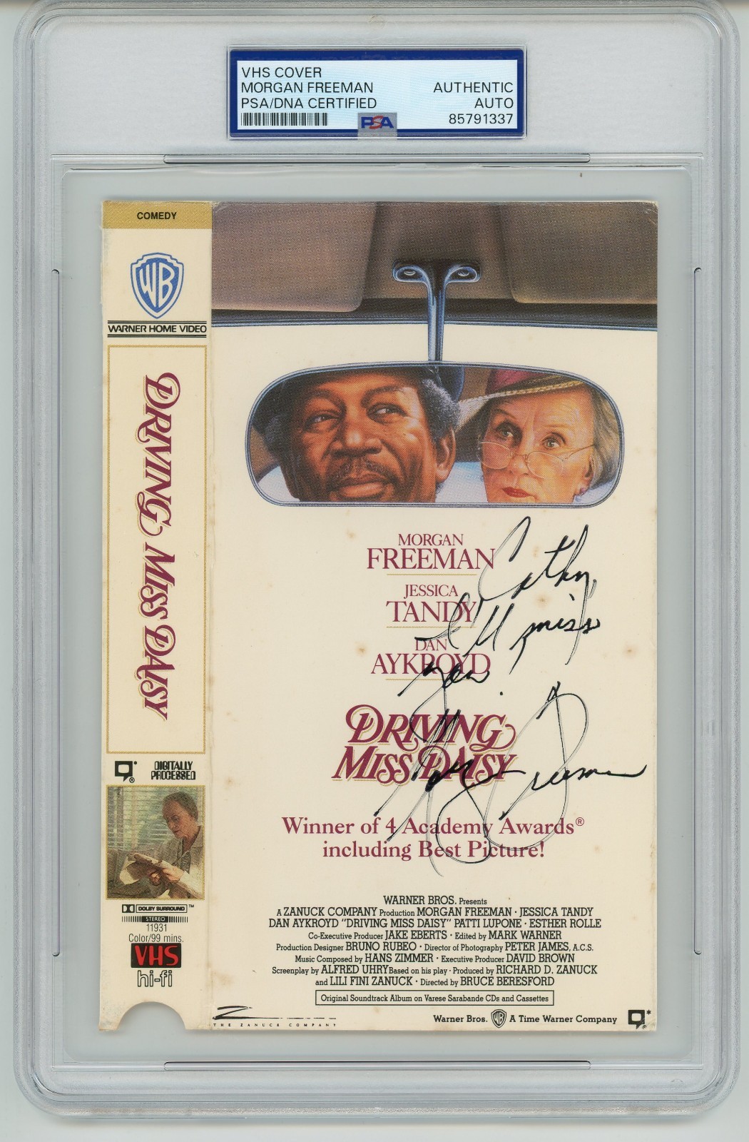 Morgan Freeman ~ Signed Autographed "Driving Miss Daisy" VHS Cover ~ PSA DNA