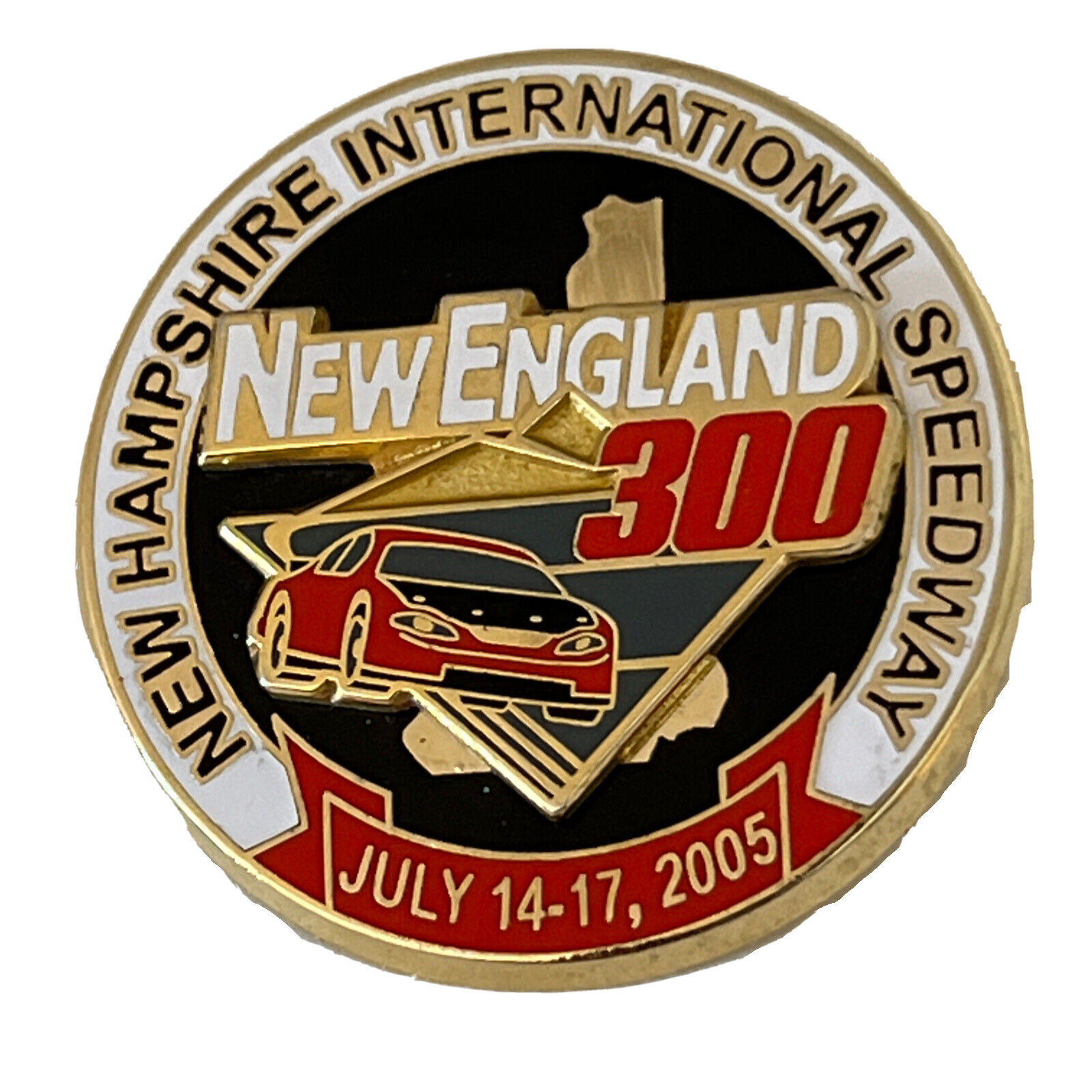 2005 New England 300 Loudon New Hampshire NASCAR Race Car Racing Lapel Hat Pin