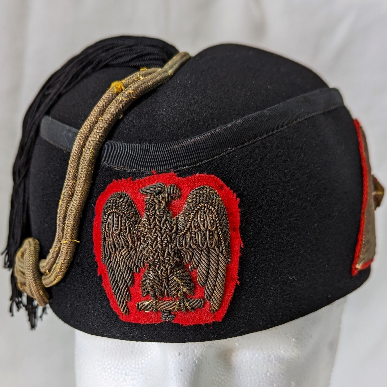 WW2 era Italian Black Shirt MVSN Fascist senior officers’ black uniform fez cap WW2 era Italian Black Shirt MVSN Fascist senior officers’ black uniform fez cap