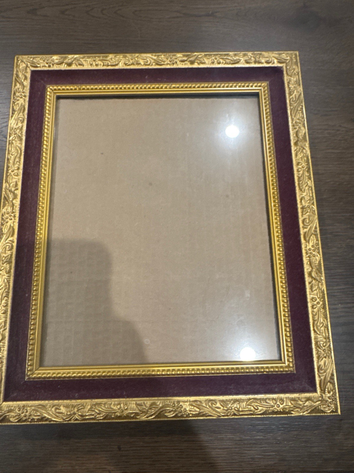 Vintage Ornate Gold Gilt Picture Frame with Burgundy Velvet Inset Matte Matte Vintage Ornate Gold Gilt Picture Frame with Burgundy Velvet Inset Matte Matte