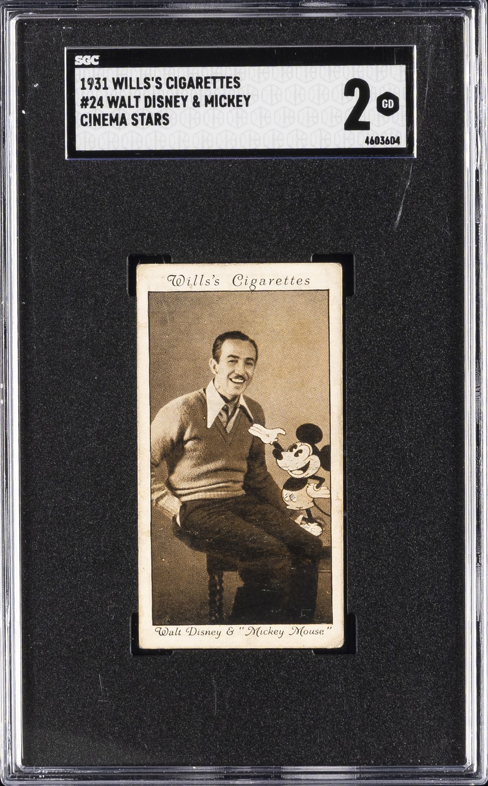 1931 WILLS'S CIGARETTES CINEMA STARS #24 WALT DISNEY & MICKEY SGC 2 1931 WILLS'S CIGARETTES CINEMA STARS #24 WALT DISNEY & MICKEY SGC 2
