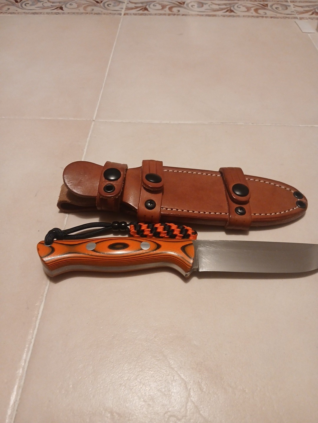 Bark River bravo 1.25 Hunting Knife Drop Point Plain Edge Steel Full Tang Sheath