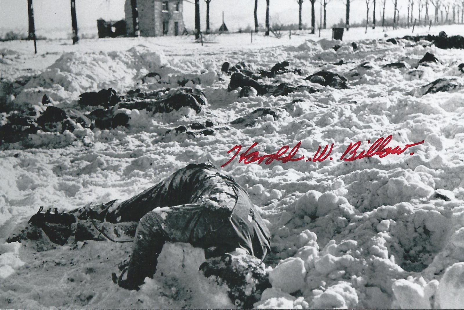 Harold Billow signed 4x6 photo Malmedy Massacre Survivor Bulge WW II COA RARE Harold Billow signed 4x6 photo Malmedy Massacre Survivor Bulge WW II COA RARE