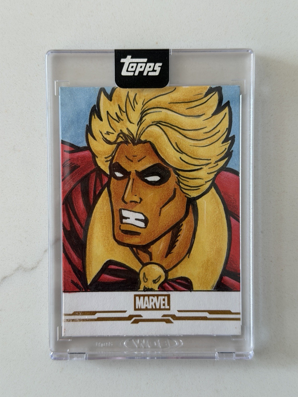 Topps 2026 Marvel Mint Warlock Original Sketch Card 1/1 Hand Sketched - Brent Topps 2026 Marvel Mint Warlock Original Sketch Card 1/1 Hand Sketched - Brent