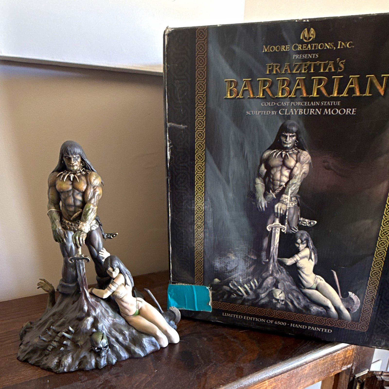 Moore Creations Frazetta's Barbarian Cold Cast Porcelain Statue Ltd Ed 1999