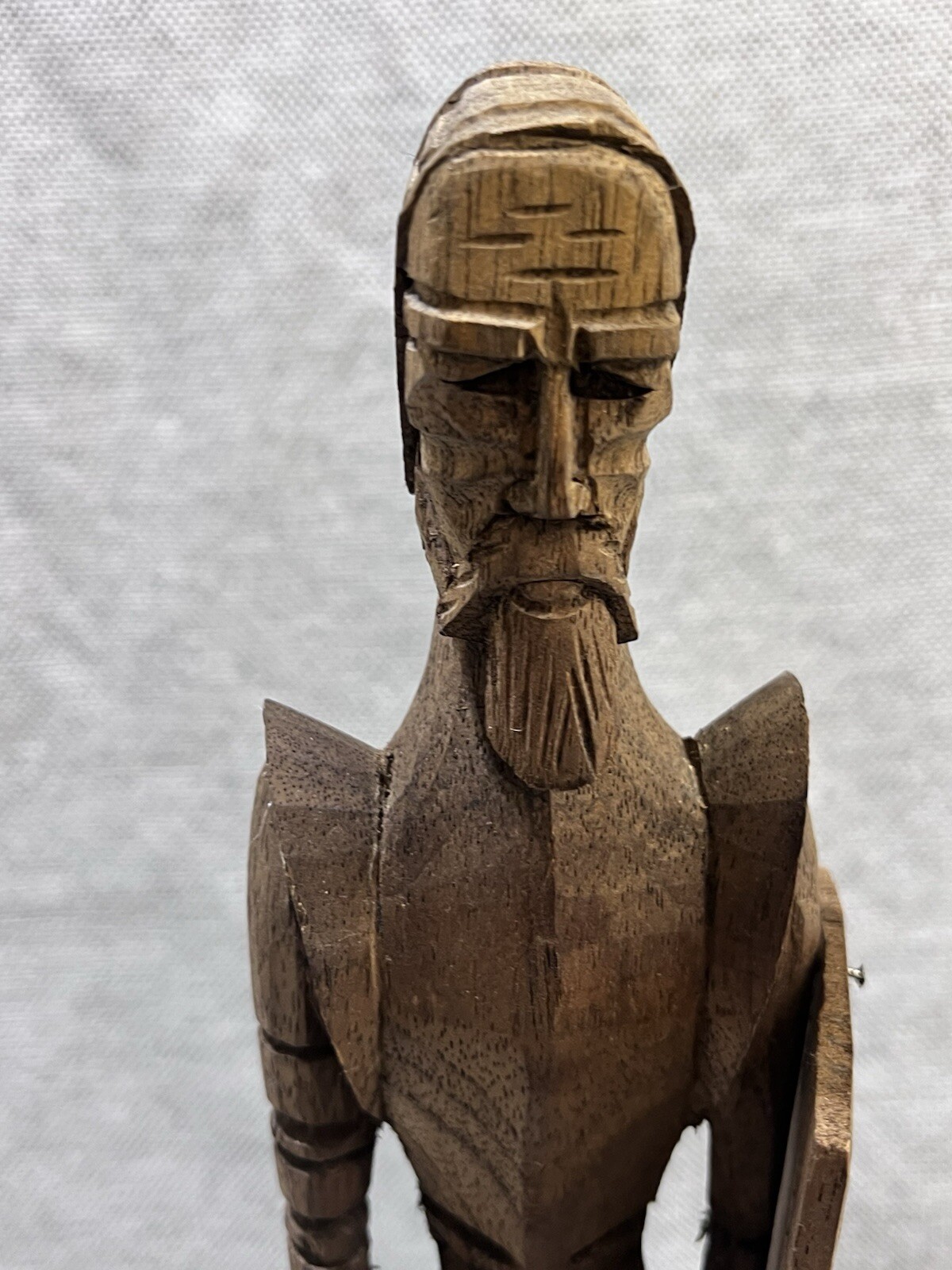 Vintage Hand Carved Wooden Knight Figurine Vintage Hand Carved Wooden Knight Figurine