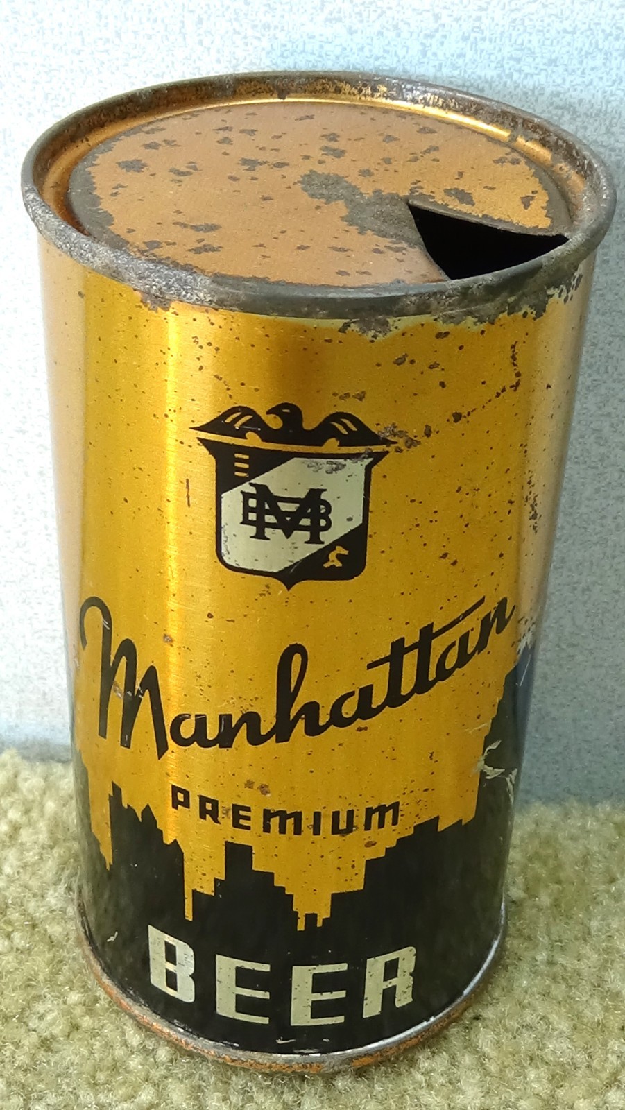 *OLD* Manhattan Beer Chicago brewery 4-panel OI flat top can