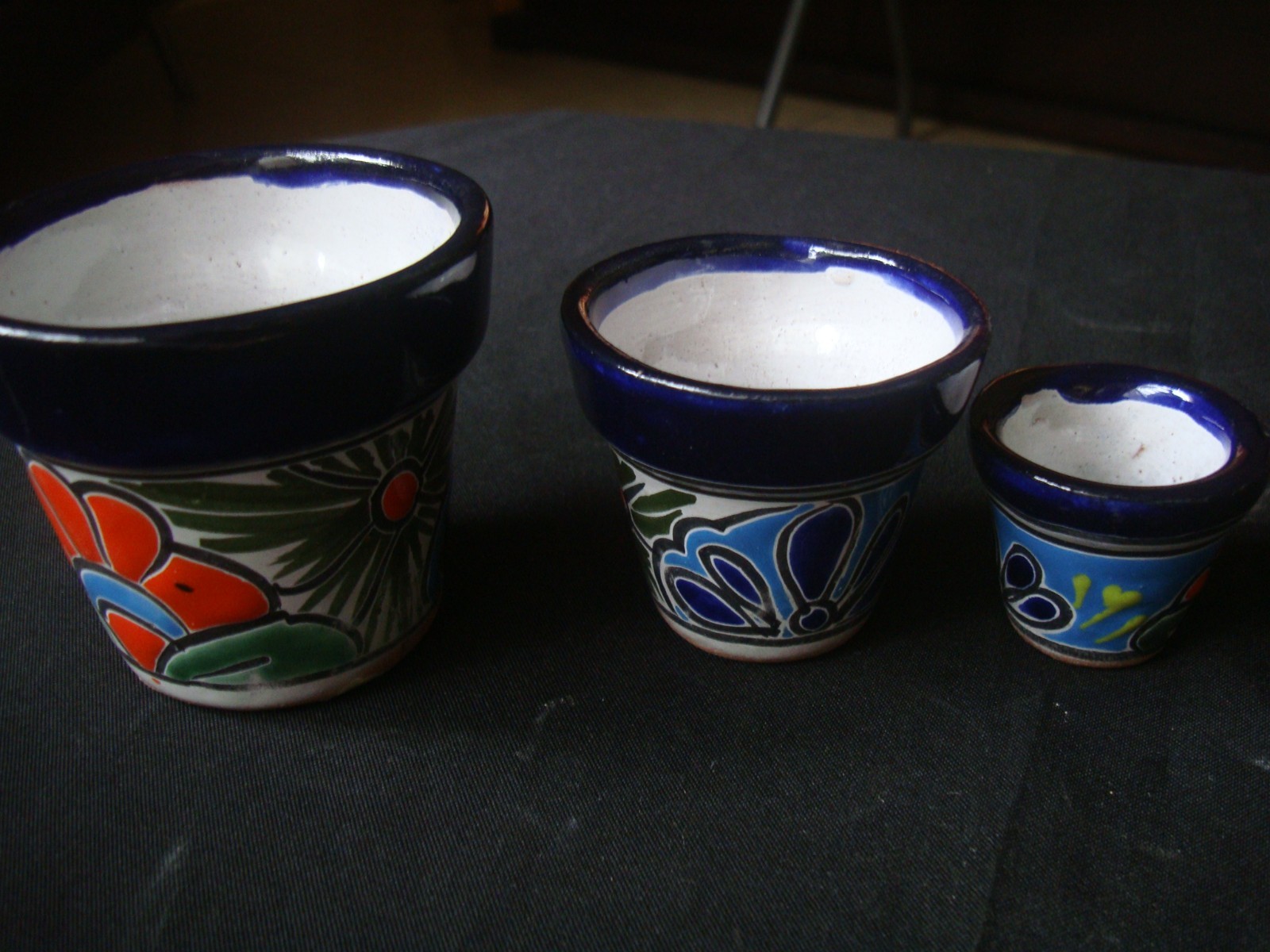 Set of 3 Mexican Talavera pottery art Planters Garden decore Kitchen Art Set of 3 Mexican Talavera pottery art Planters Garden decore Kitchen Art