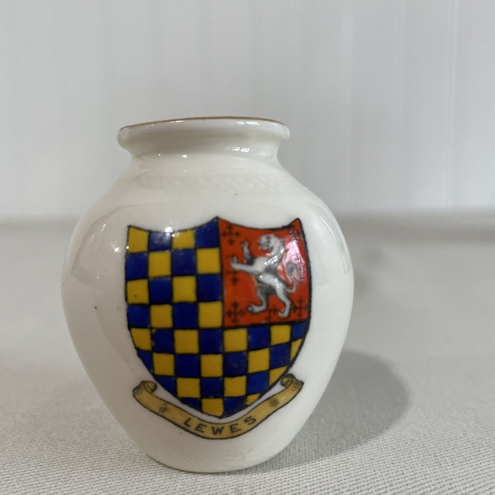Crest of Lewes Miniature Handle Urn W.H. Goss Crested China