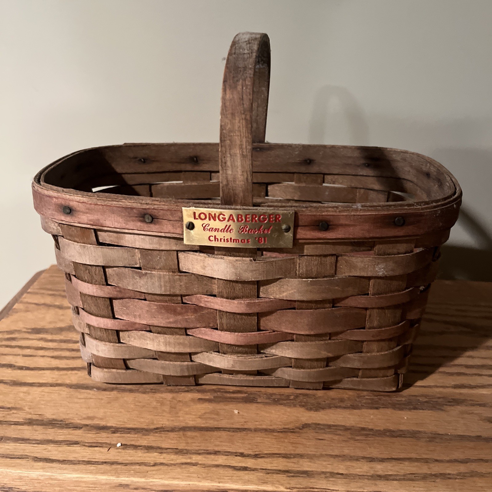 Longaberger 1981 Christmas Candle Basket Red Tag Vintage - Extremely Rare - 1st Longaberger 1981 Christmas Candle Basket Red Tag Vintage - Extremely Rare - 1st