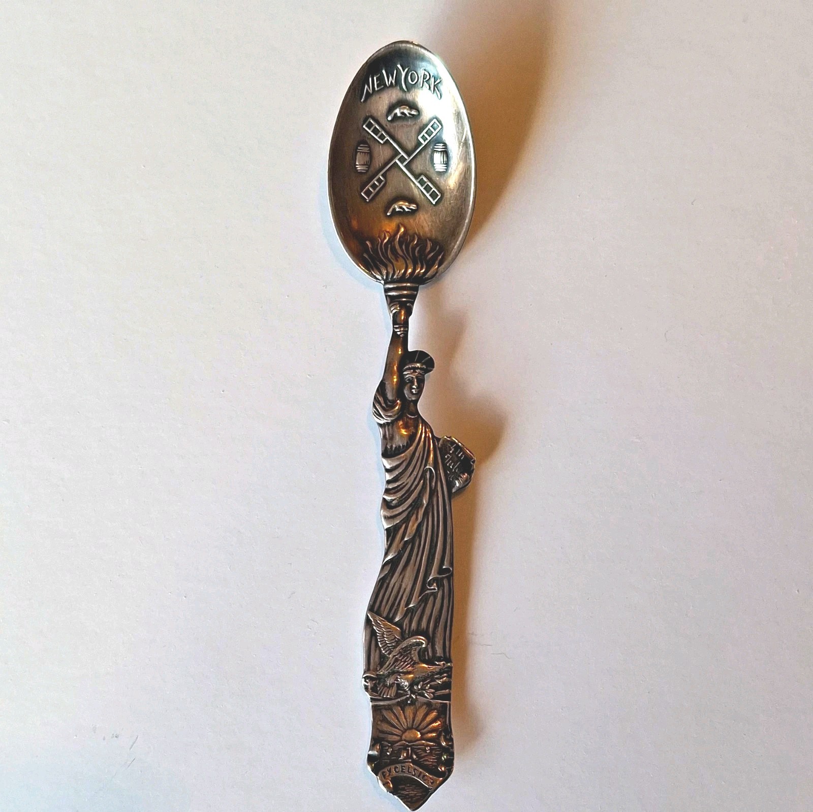 New York Souvenir Spoon Statue of Liberty Handle Collectible New York Very Fine