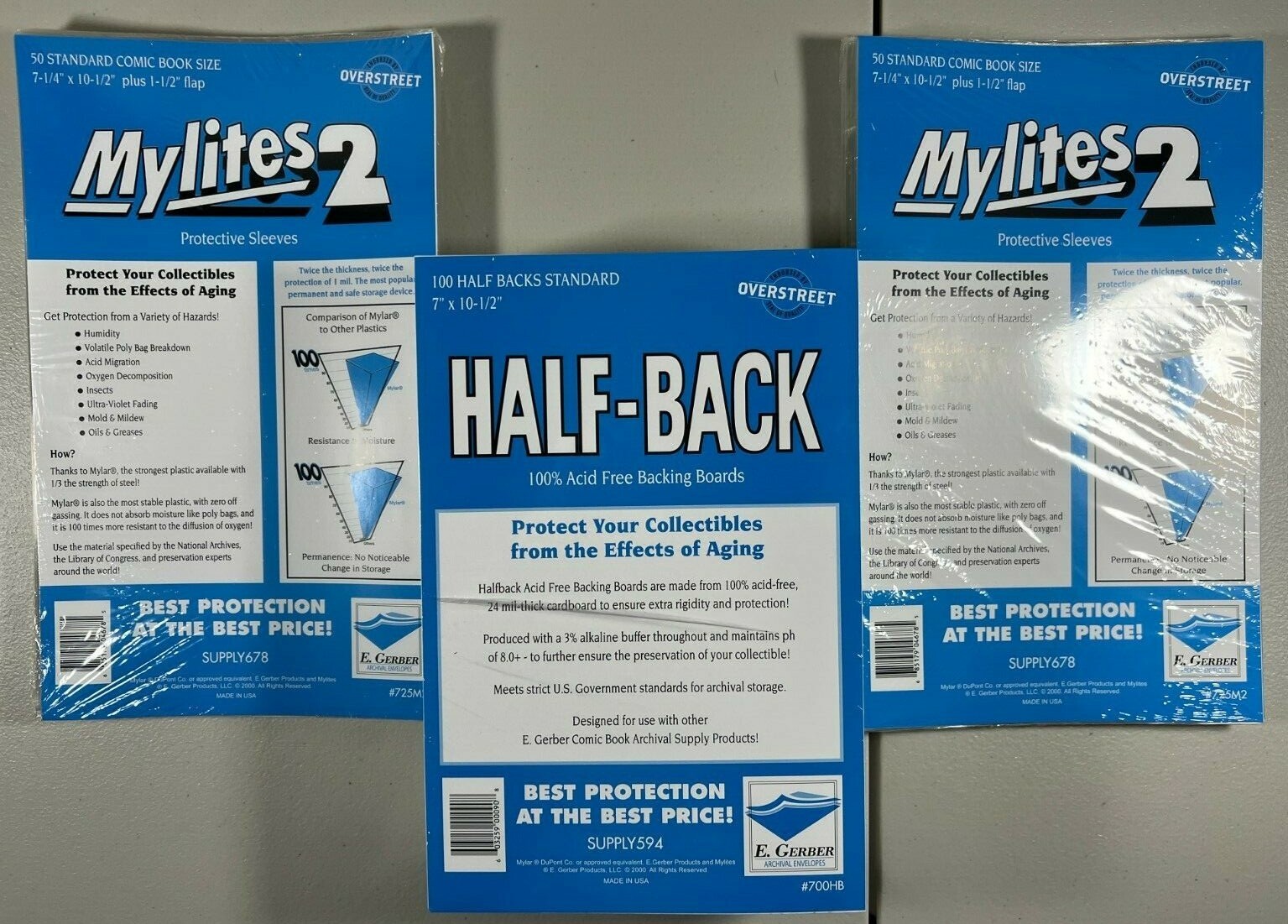 E. Gerber Mylites2 & Half-Back Standard (100pcs) Set 725M2/700HB E. Gerber Mylites2 & Half-Back Standard (100pcs) Set 725M2/700HB