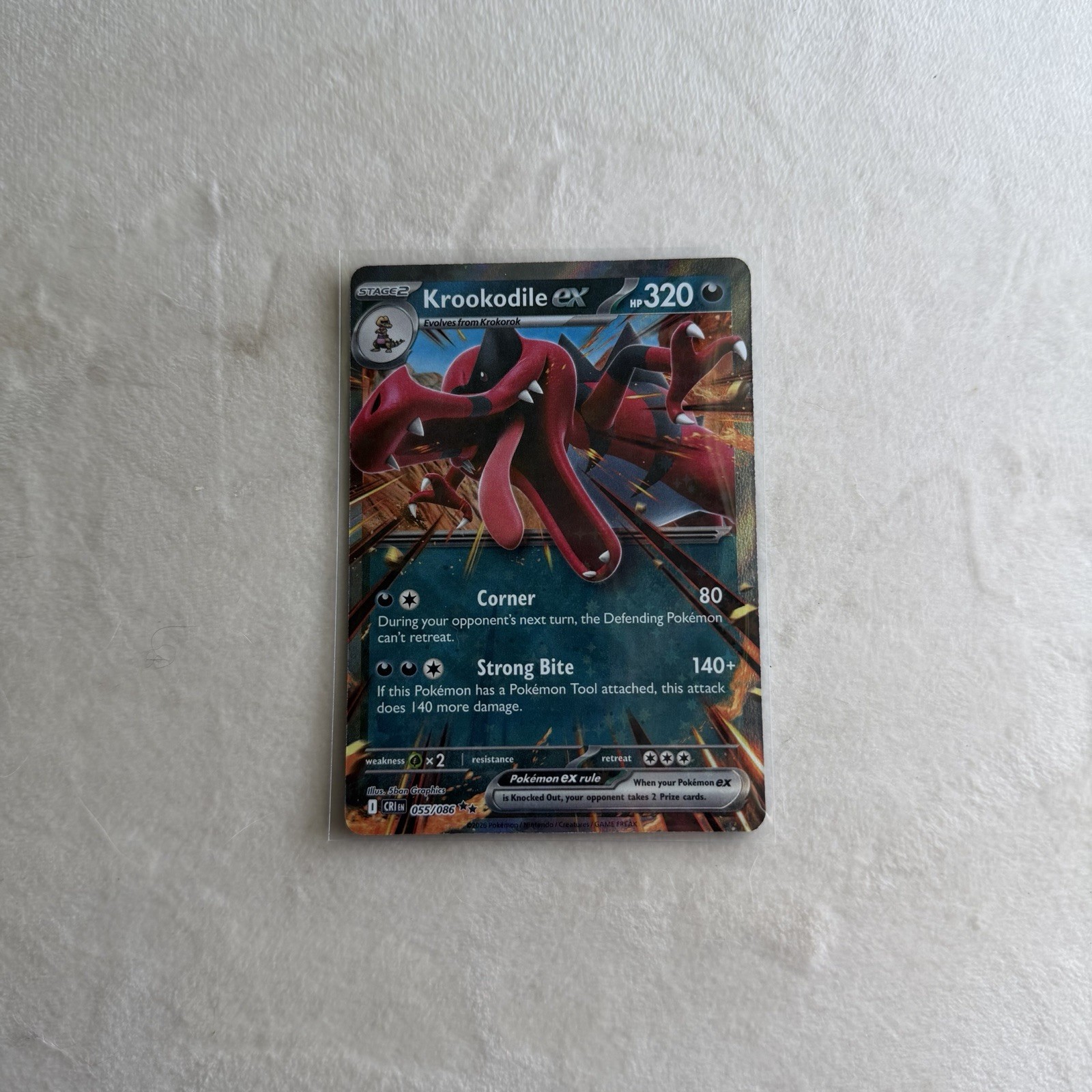 Krookodile ex Double Rare 055/086 Pokémon Card - Chaos Rising Krookodile ex Double Rare 055/086 Pokémon Card - Chaos Rising