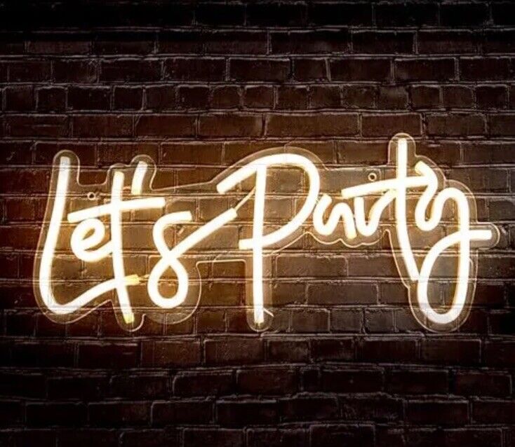 Let's Party Neon Signs,  LED Neon Light Sign for Wall Decor, Decorative Let's 