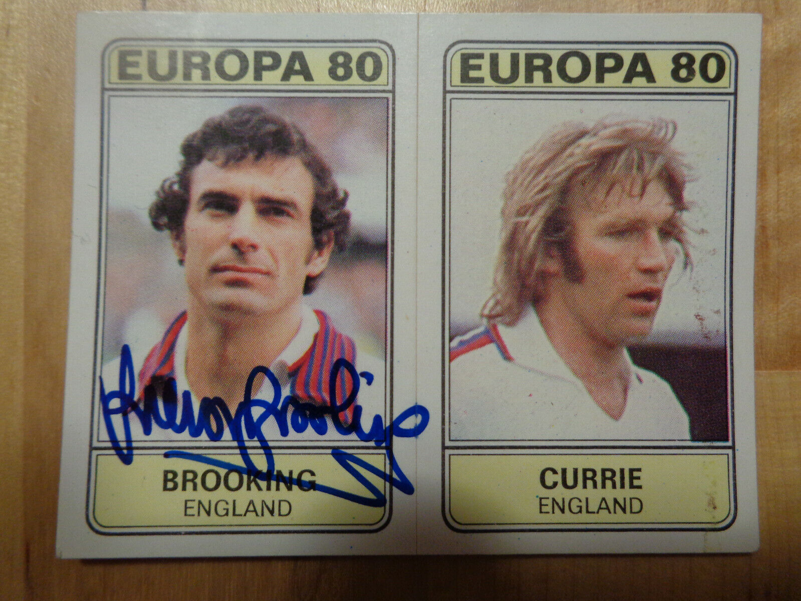 Panini Football Bundesliga 80 1980 Brooking Currie No. 317 with Autograph
