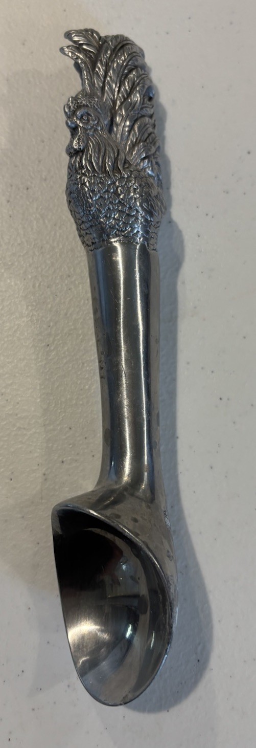 2005 Arthur Court ROOSTER Metal Ice Cream Scoop 2005 Arthur Court ROOSTER Metal Ice Cream Scoop
