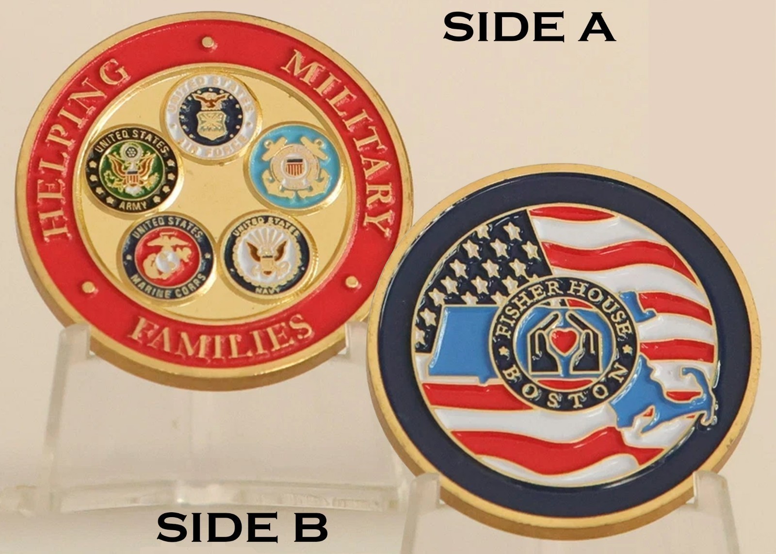 Fisher House Boston Helping Military Families Challenge Coin 4#G Fisher House Boston Helping Military Families Challenge Coin 4#G