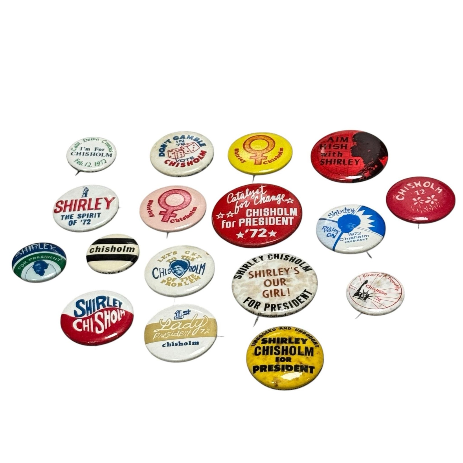 Vintage Shirley Chisholm 1972 Campaign Pinback Buttons Lot 17 Political Vintage Shirley Chisholm 1972 Campaign Pinback Buttons Lot 17 Political