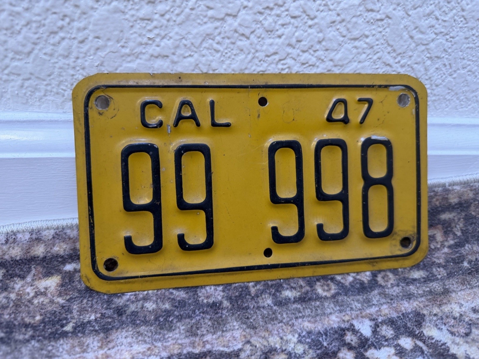 1947 california motorcycle license plate 99 998 1947 california motorcycle license plate 99 998