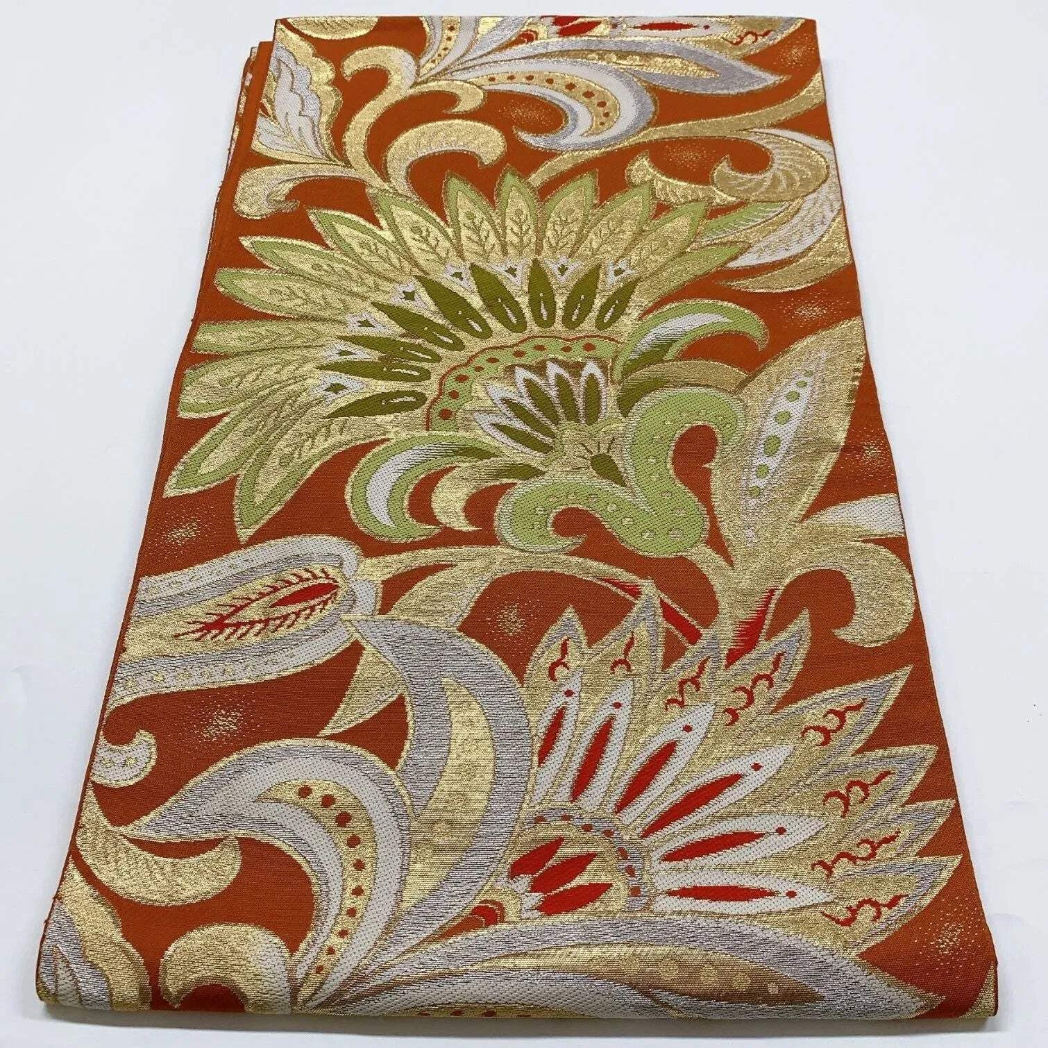 6903# Japanese Vintage Fukuro Obi Belt Kimono Fabric Silk Traditional 6903# Japanese Vintage Fukuro Obi Belt Kimono Fabric Silk Traditional