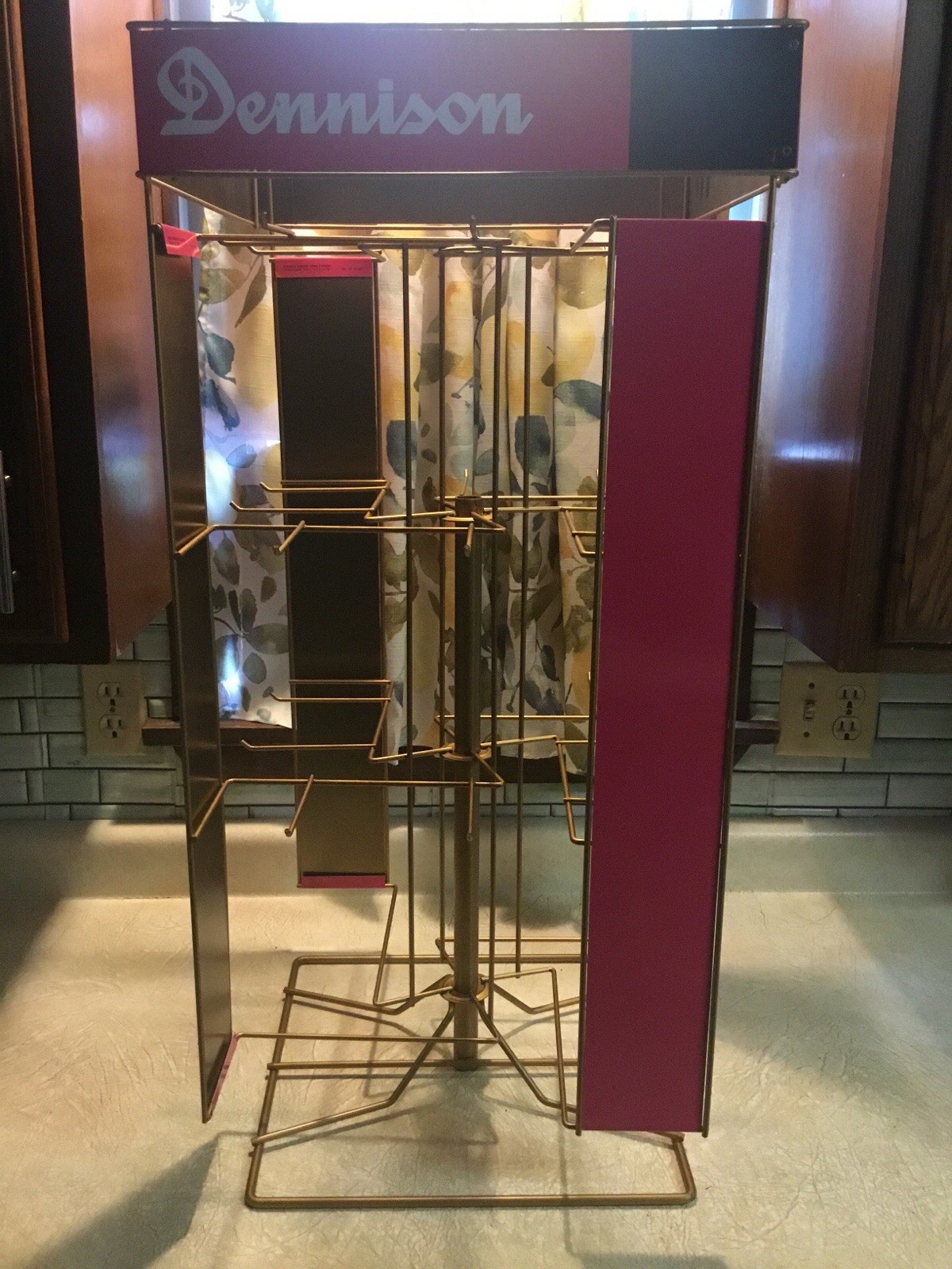 Spinning Store Counter Top Display Stand Jewelry Candy 1940 Dennison Card MCM Spinning Store Counter Top Display Stand Jewelry Candy 1940 Dennison Card MCM