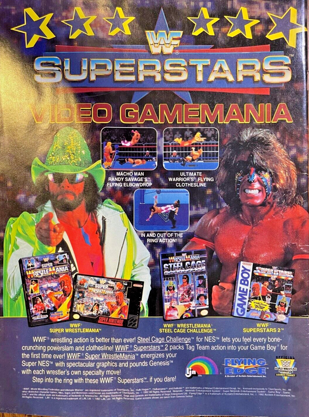 1993 Magazine Advertisement WWF Super Nintendo Videogames Super WrestleMania 1993 Magazine Advertisement WWF Super Nintendo Videogames Super WrestleMania