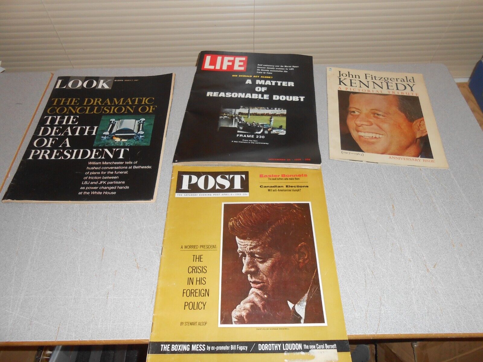 LOT OF 4 LIFE-POST-&LOOK MAGAZINES PRESIDENT JOHN F. KENNEDY 1963-1964-1966-1967