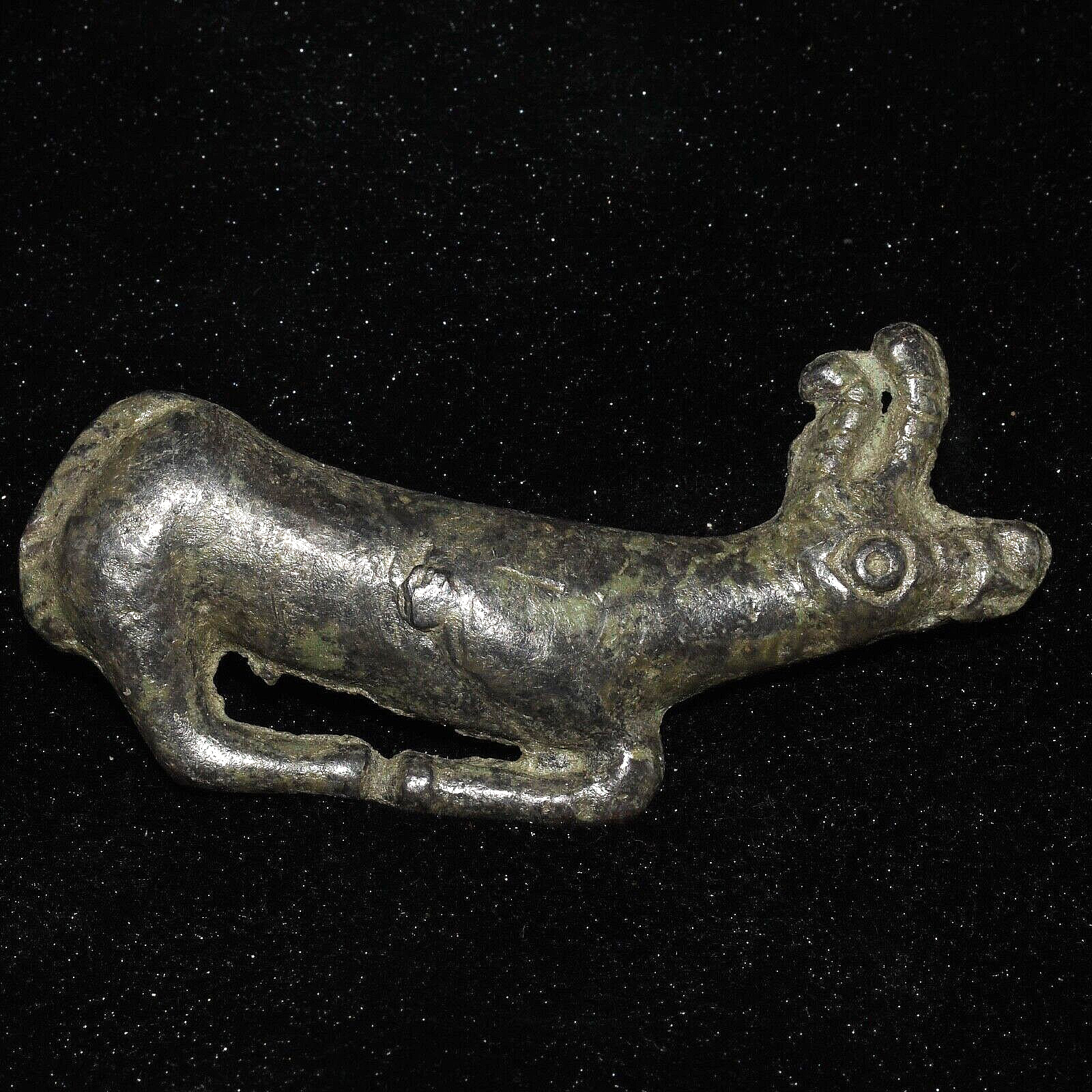 Ancient Luristan Bronze Buckle Plaque Ornament in form of a deer Ca. 1200-800 BC