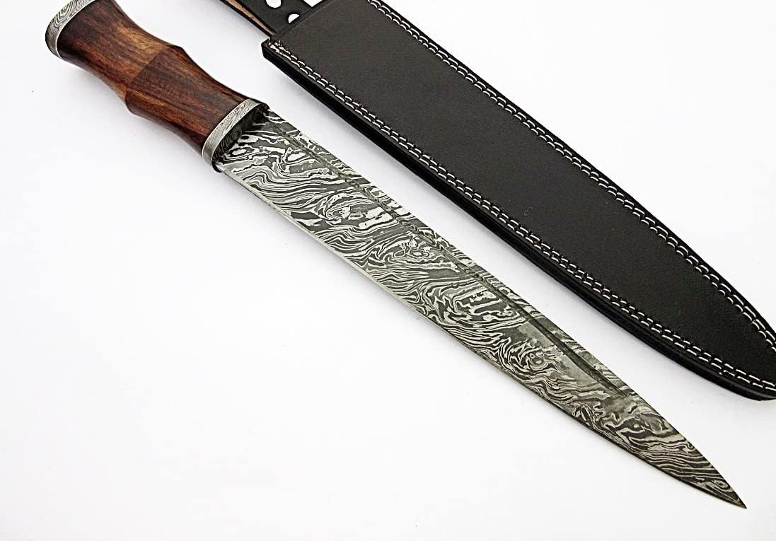 Custom Handmade Damascus Steel 17 Inches Scottis Dirk Knife - Wooden Handle Custom Handmade Damascus Steel 17 Inches Scottis Dirk Knife - Wooden Handle