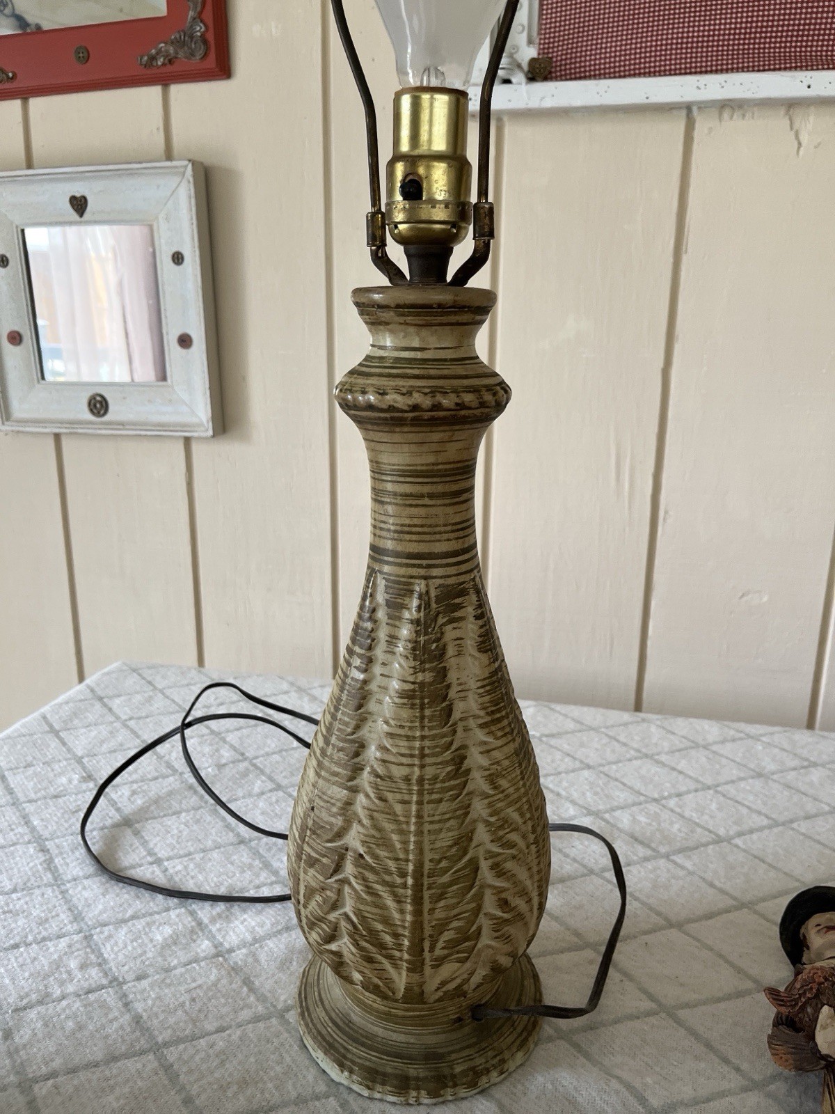 Mid Century Modern Ceramic Lamp Textured Neutral Tones Mid Century Modern Ceramic Lamp Textured Neutral Tones