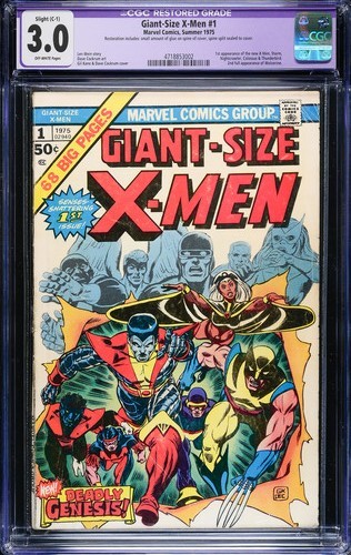 Giant Size X-Men #1 CGC 3.0 Restored Nice Book 1st App of New X-Men Team 1975 Giant Size X-Men #1 CGC 3.0 Restored Nice Book 1st App of New X-Men Team 1975